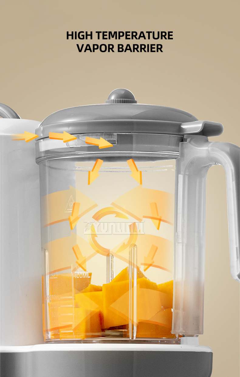 Baby Food Blender And Steamer - Multifunctional Food Blender Steaming Stirring Warming