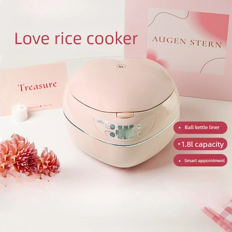 Baby Rice Food - Pink 1.8L 300w Heart-shaped Rice Cooker