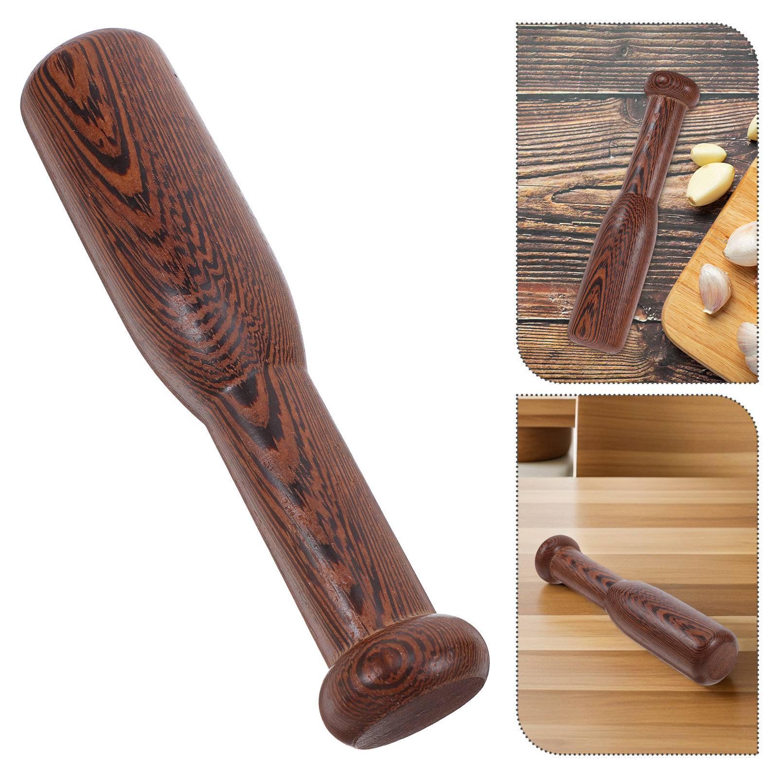 Baby Food Chopper - Natural Wood Hand Grinder Crusher Kitchen