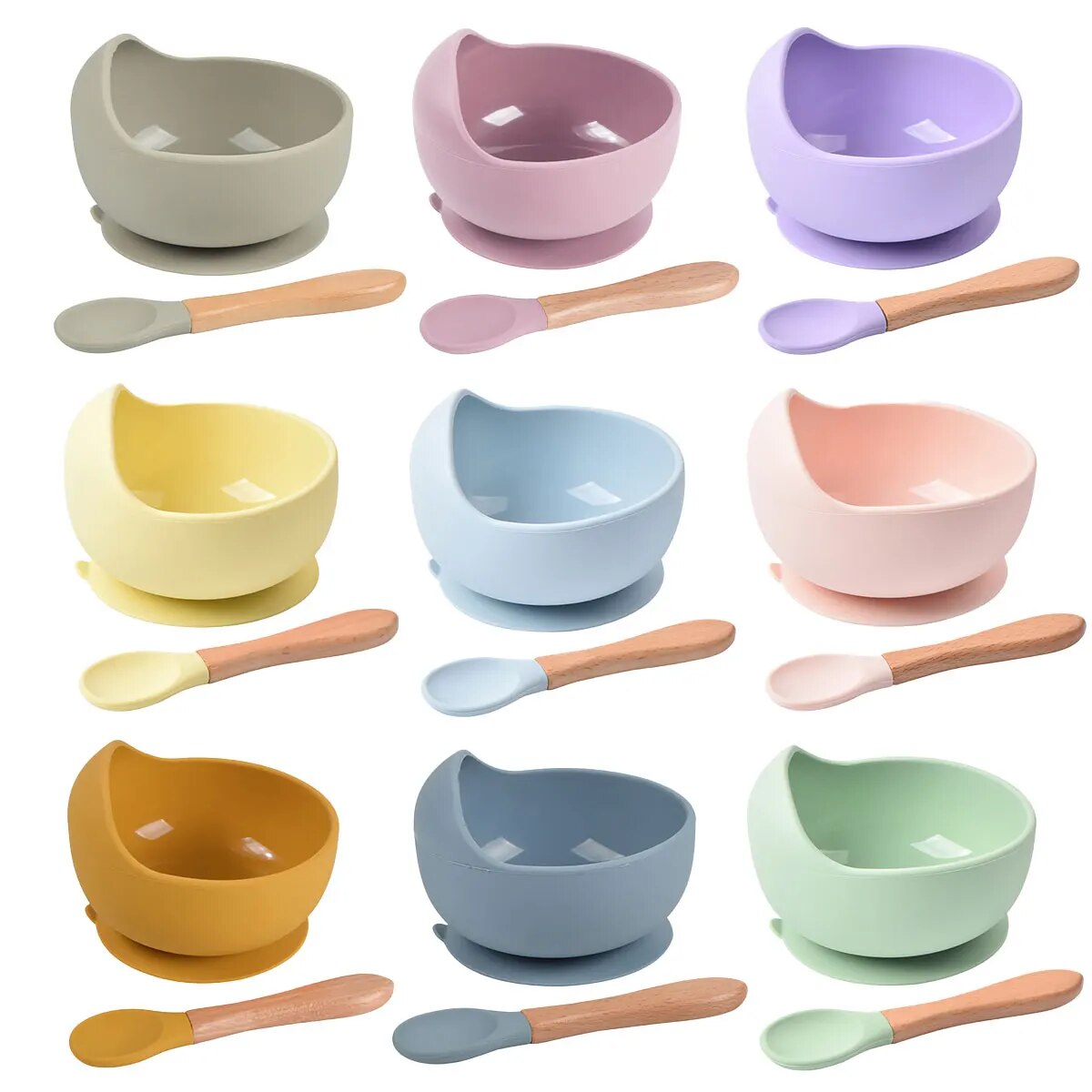 Baby Food Chopper - 2PCS Silicone Baby Feeding Bowl Tableware