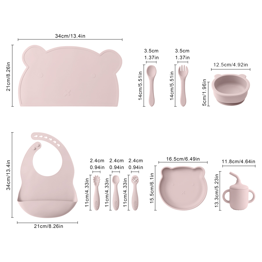 8PCS Silicone Baby Feeding Set - Baby Food Chopper recension och pris