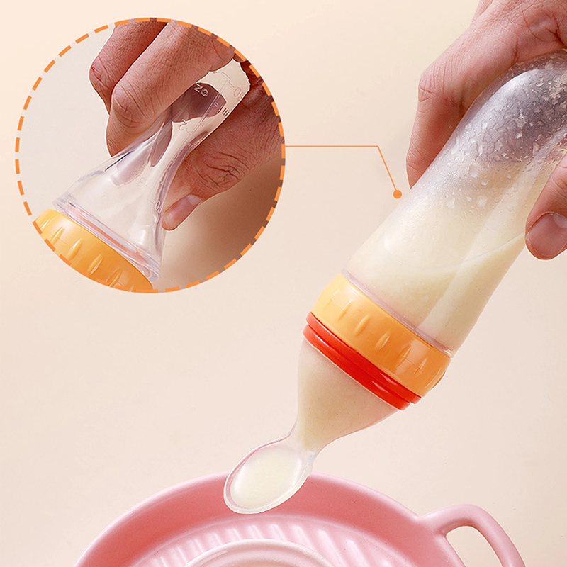 Squeezing Feeding Bottle Silic - Baby Rice Food recension och pris